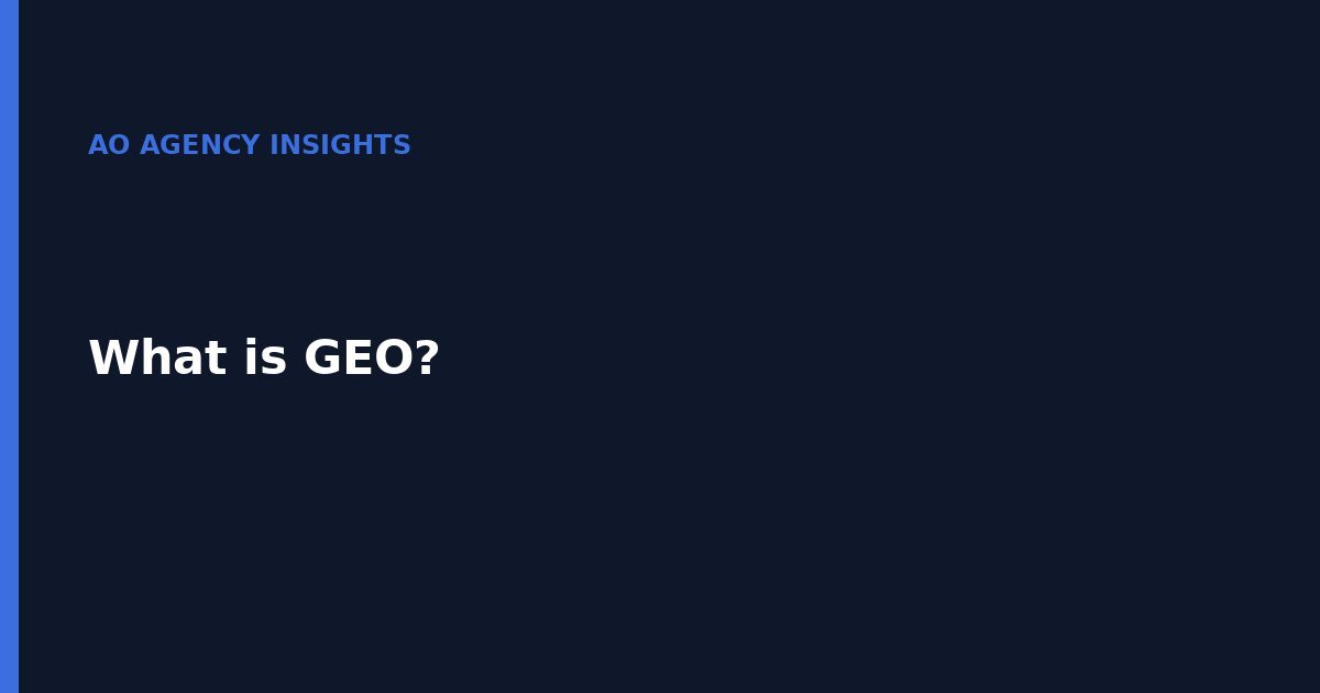 What is GEO?